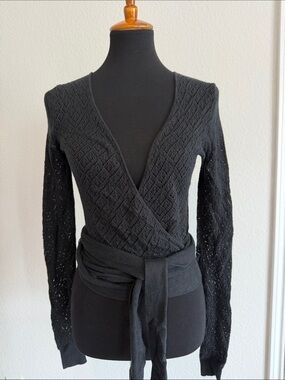 Express Black Wrap Sweater